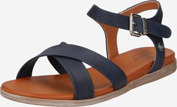 MUSTANG Sandalen met riem in Blauw: voorkant