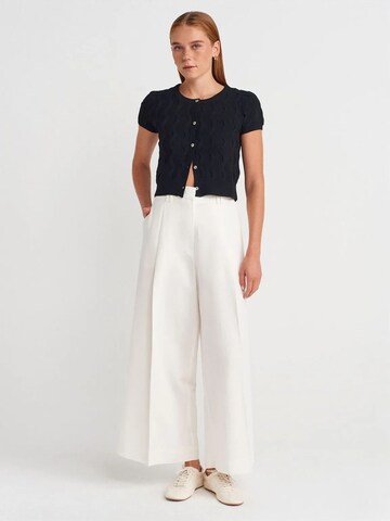 Dilvin Wide leg Broek in Wit: voorkant