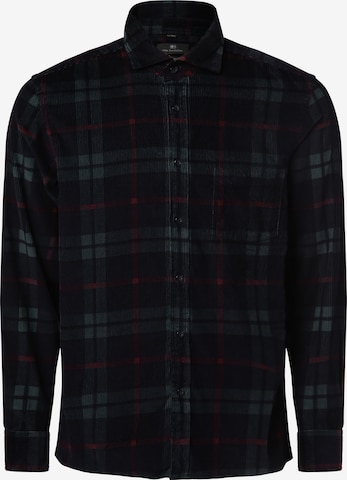 Nils Sundström Regular fit Button Up Shirt in Black: front