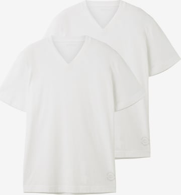 T-Shirt TOM TAILOR en blanc : devant