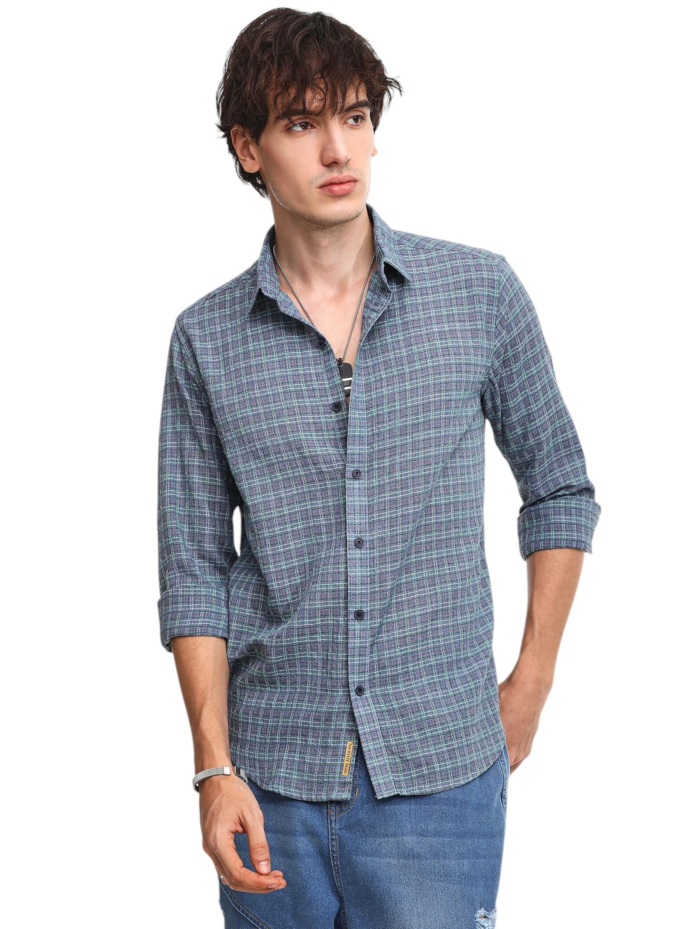 Campus Sutra Regular fit Button Up Shirt 'Xena' in Blue: front