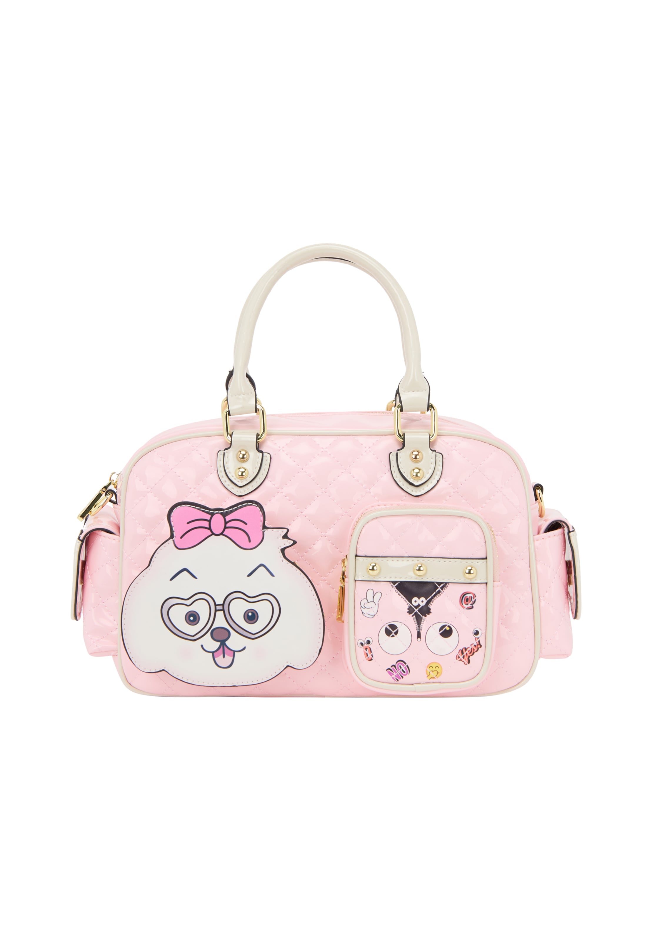 MYMO Handbag 'Pop Eyetheme' in Pink: front