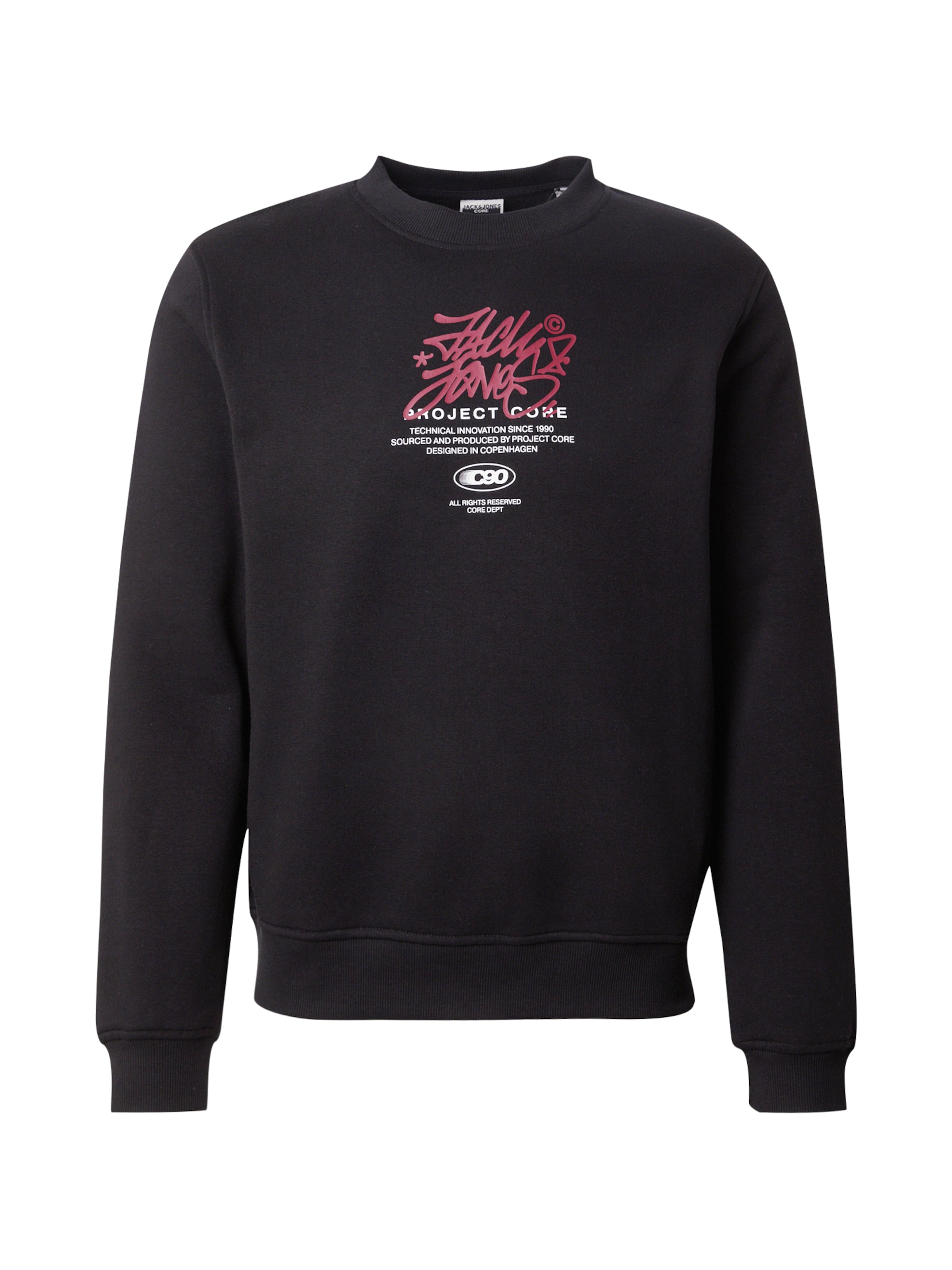 JACK & JONES Sweatshirt 'JCOSCRIPTURE' in Black: front