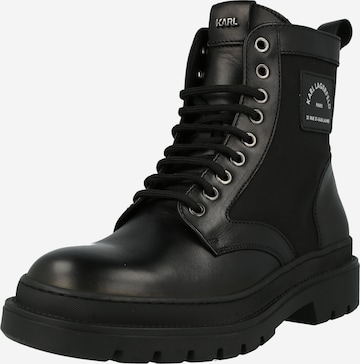 Karl Lagerfeld - Botas com atacadores 'Maison' em preto: frente