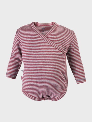 OrganicEra Romper/Bodysuit 'OrganicEra Organic Baby L/S Kimono Body,  Striped' in Red: front