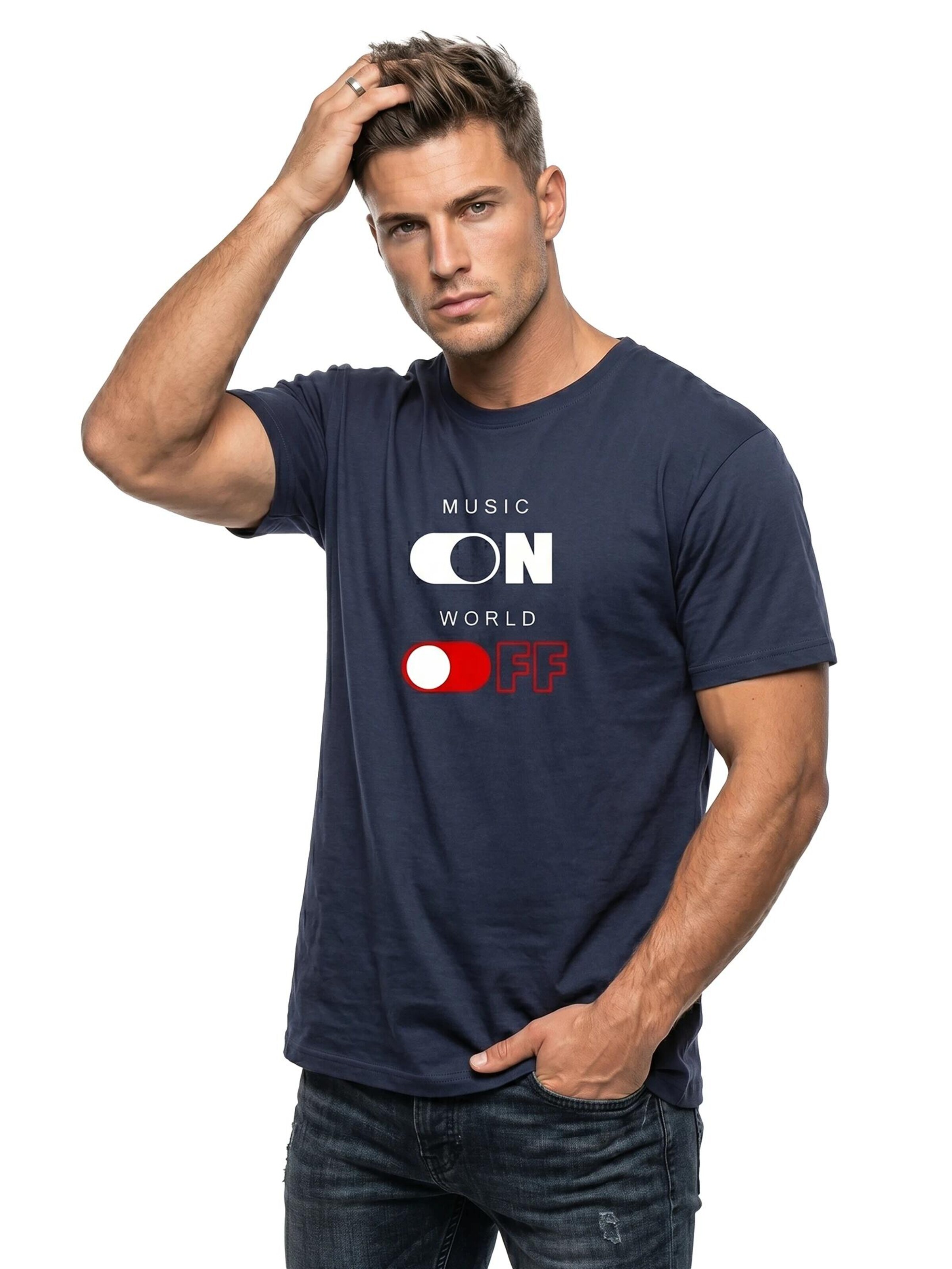 MAKAYA Shirt 'World Off' in Blue