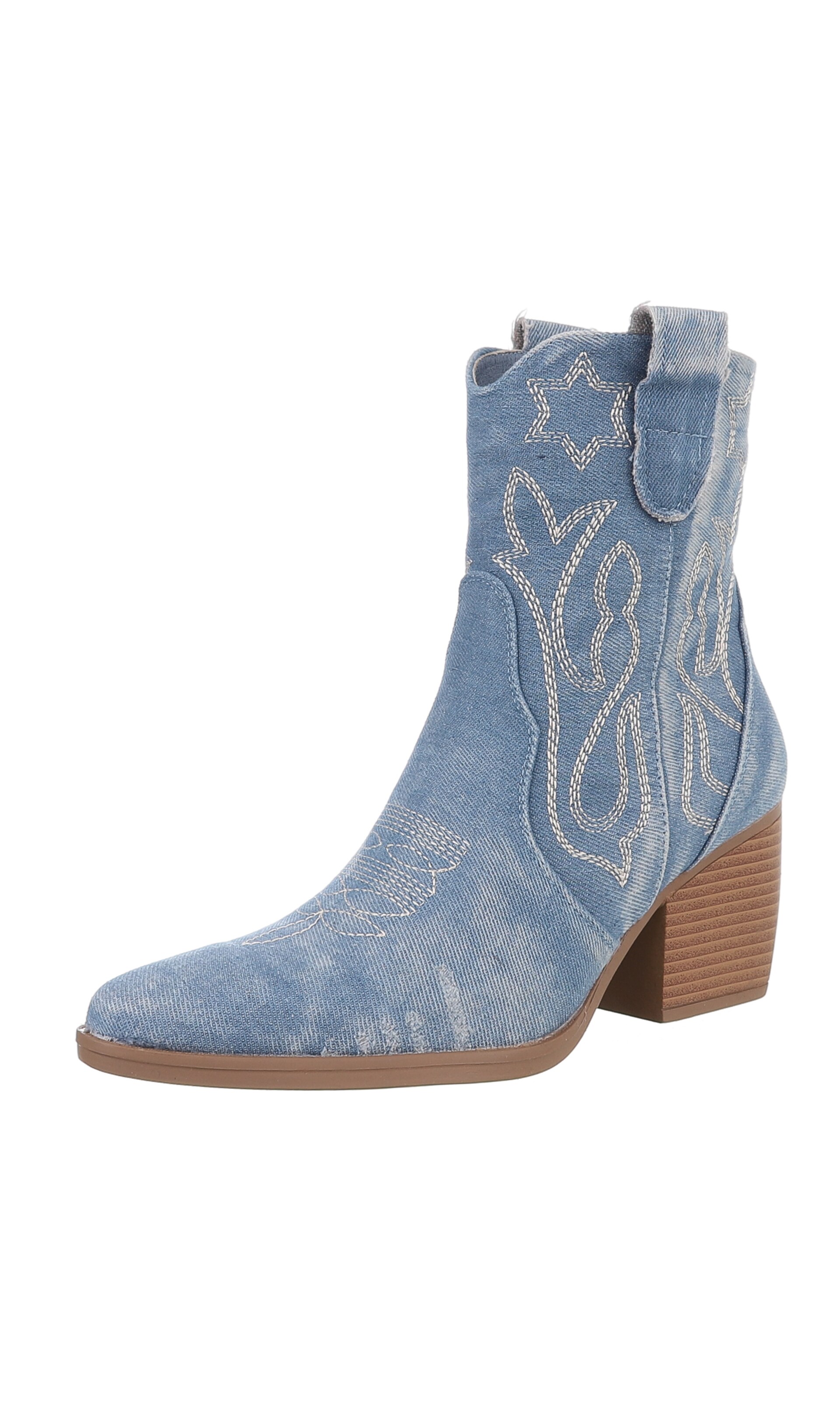 Ital-Design Cowboy Boots in Blue: front