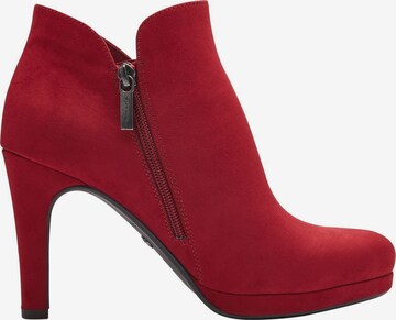 TAMARIS Ankle Boots in Red