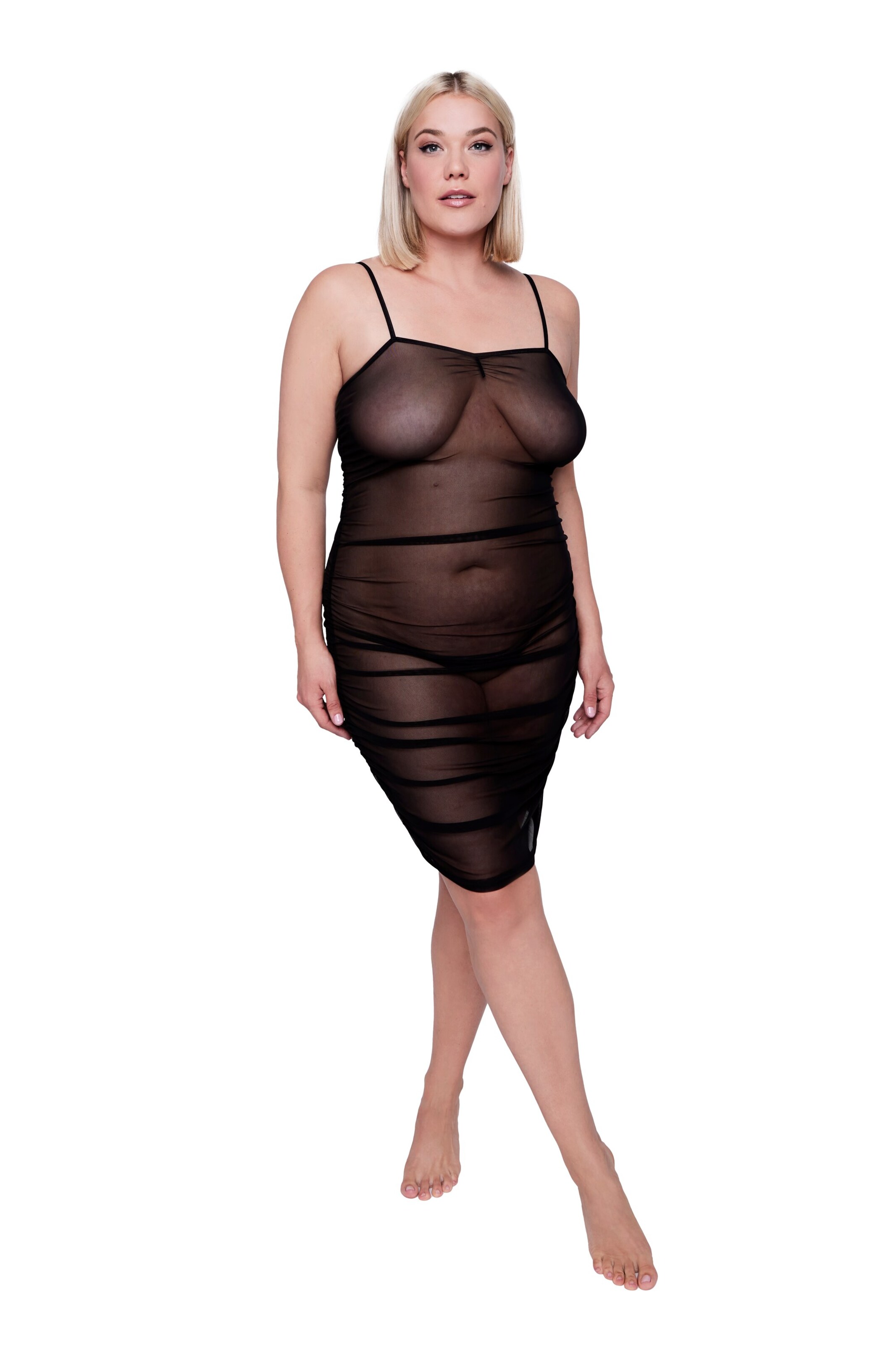 Ulla Popken Négligé in Schwarz: Vorderseite