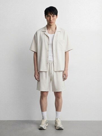 Burocs Comfort Fit Hemd 'Herringbone'‌ in Weiß