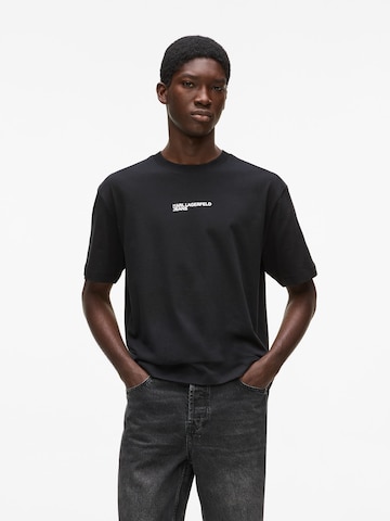 KARL LAGERFELD JEANS Тениска в черно: отпред