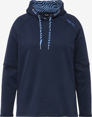 Sweat-shirt Ulla Popken en bleu : devant