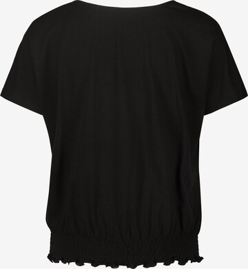 zero Shirt kurzarm mit gerafften Saum in Schwarz