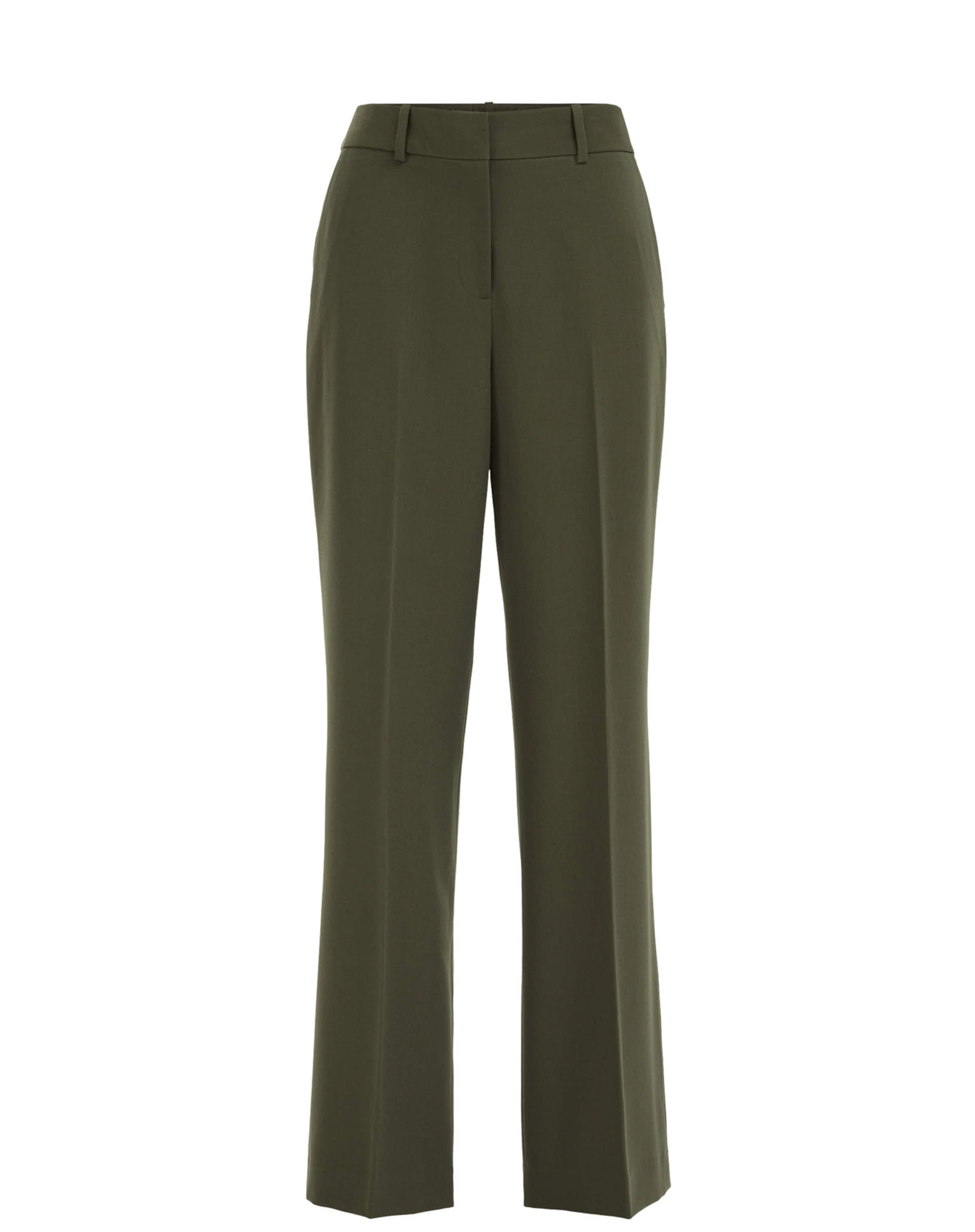 Wide Leg Pantalon à plis WE Fashion en vert : devant