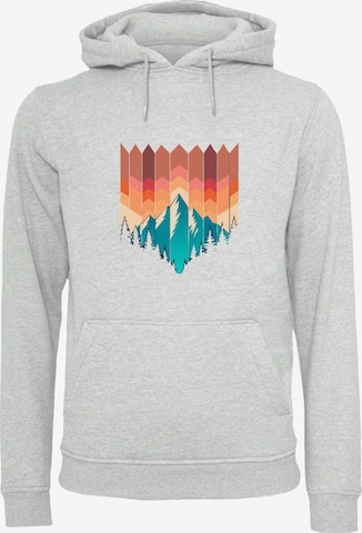 F4NT4STIC Sweater 'Berg Sonnenuntergang Geometrisch' in Grey: front