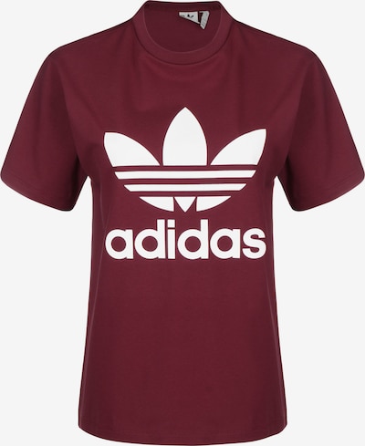 ADIDAS ORIGINALS Shirt 'Adicolor Classics Trefoil' in de kleur Donkerrood / Wit, Productweergave