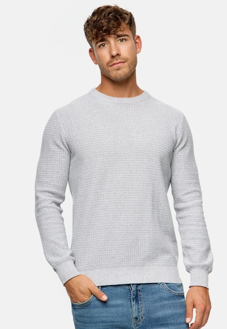 INDICODE JEANS Sweater ' Lourdes ' in Grey: front