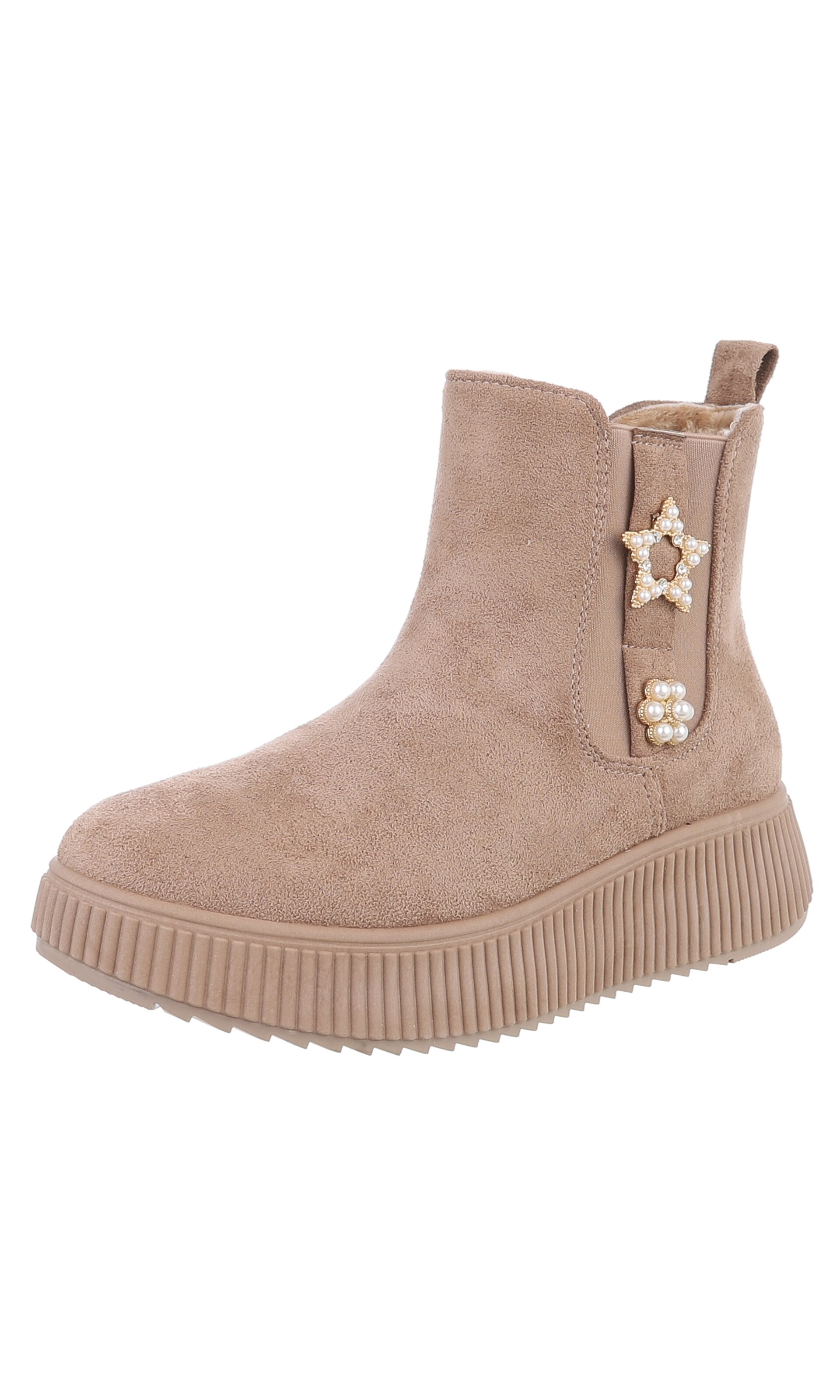 Ital-Design Stiefelette in Beige: Vorderseite