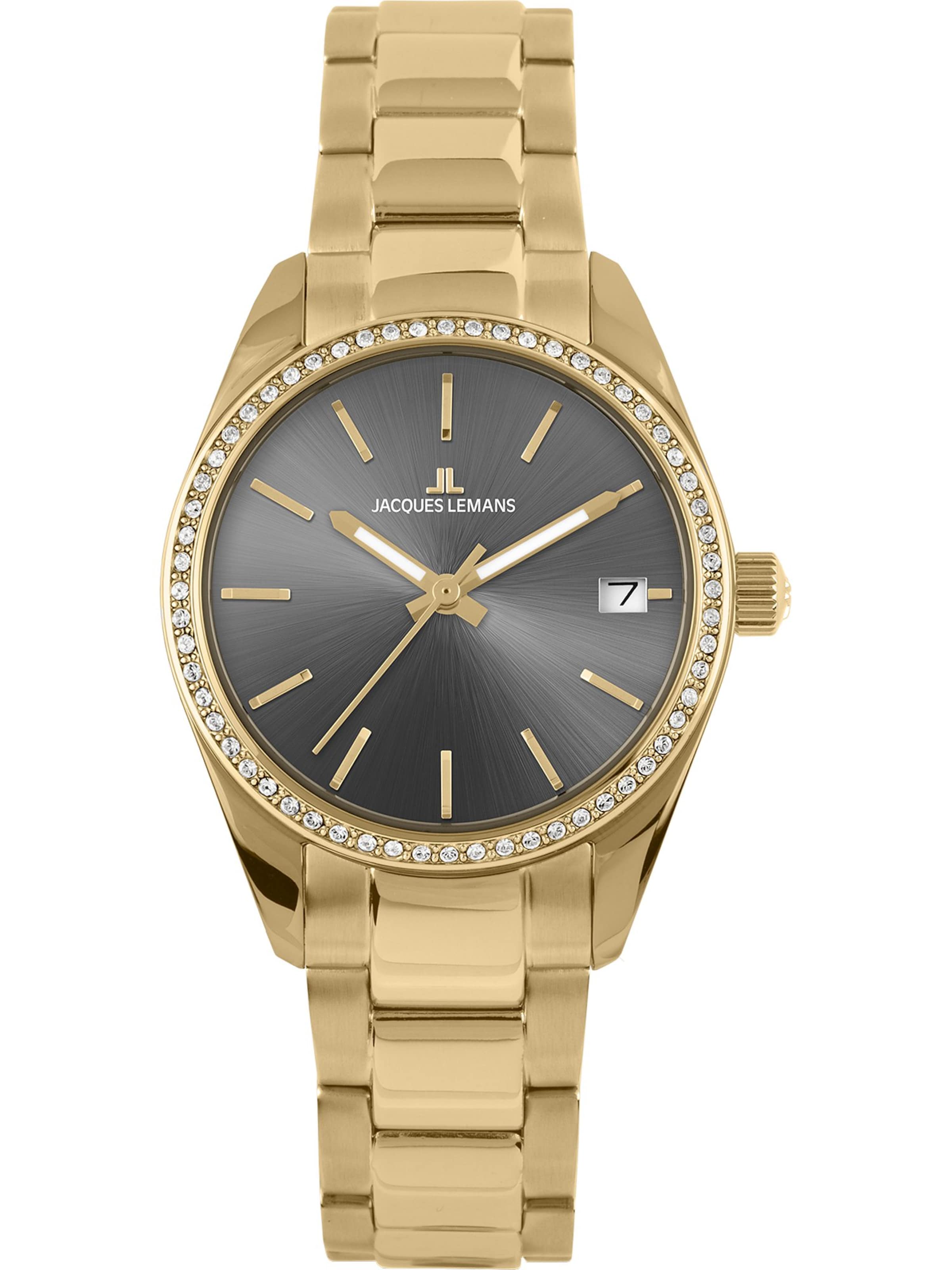 Jacques Lemans Analoguhr in Gold: Vorderseite