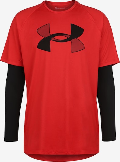 UNDER ARMOUR Funktionsshirt 'Big Logo Tech' in rot / schwarz, Produktansicht