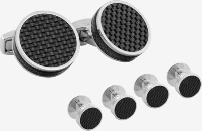 Tateossian London Manschettenknöpfe in schwarz / silber, Produktansicht