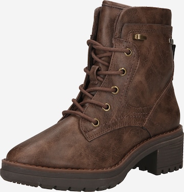 JANA Lace-Up Ankle Boots in Brown: front