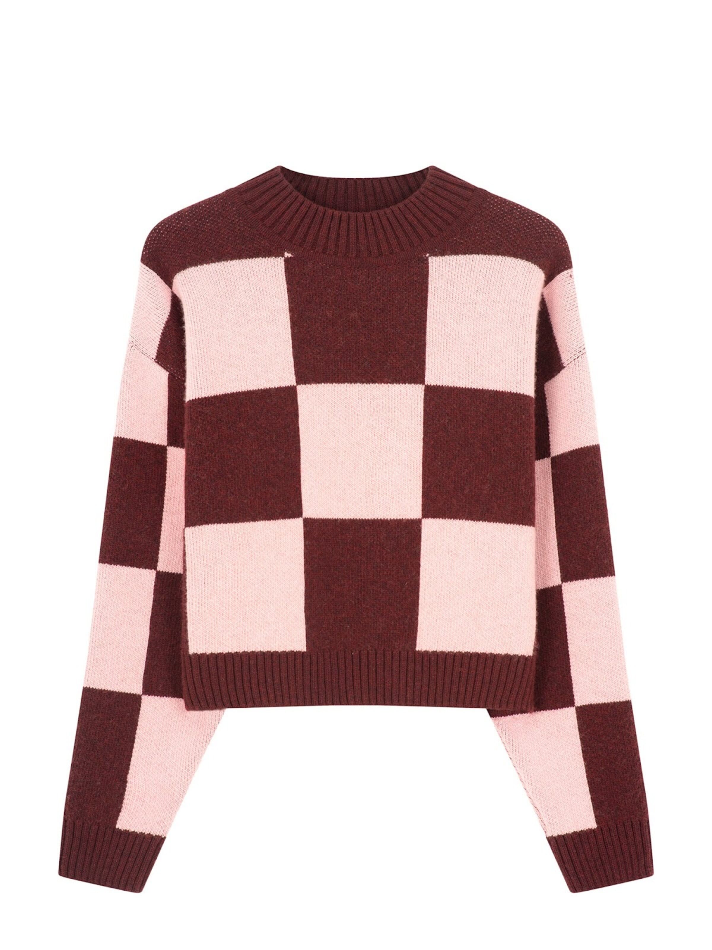 NOORLYS Pullover 'KARO'‌‌‌‌ in Rot: Vorderseite