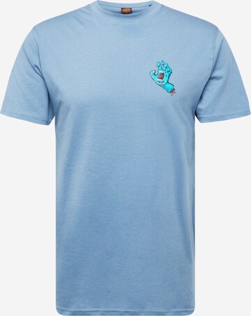 Santa Cruz Shirt 'Screaming Hand' in Blauw: voorkant