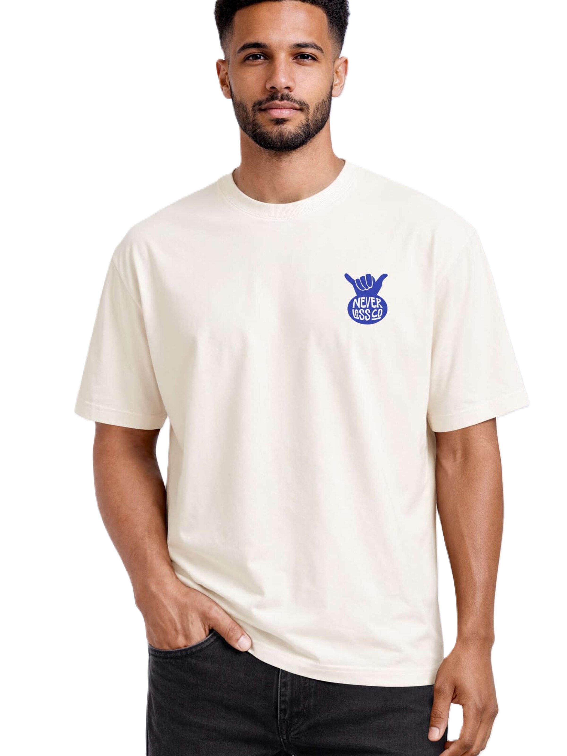 Neverless Shirt 'Vacation mode on' in Beige: front
