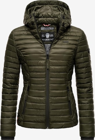 MARIKOO Between-Season Jacket 'Samtpfote' in Green: front