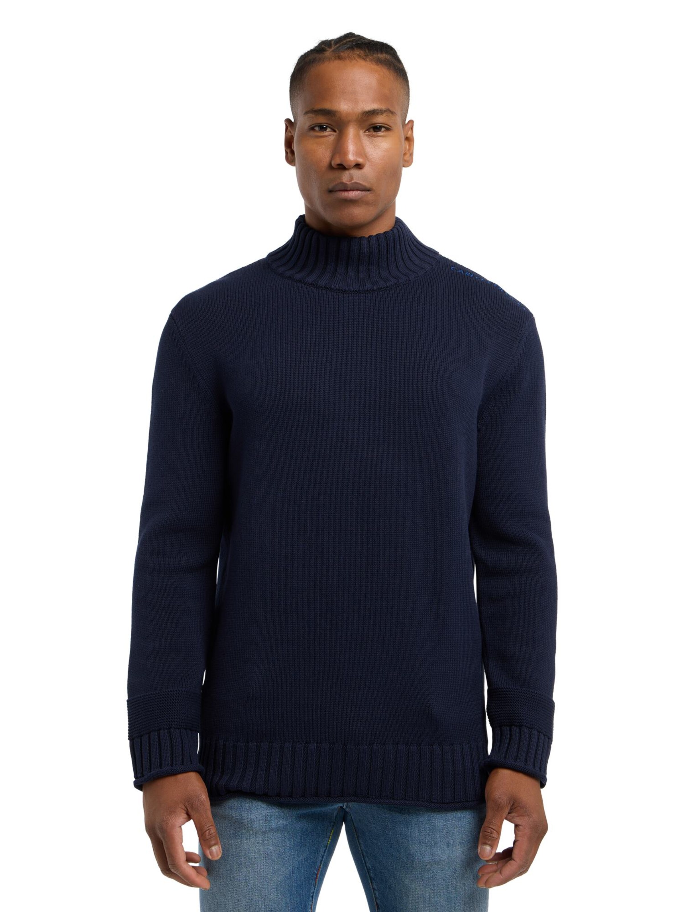 Carlo Colucci Pullover 'Doati' in Blau: Vorderseite