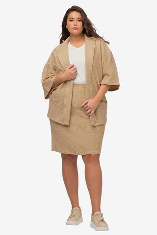 Ulla Popken Sweatjacke  (GOTS) in Beige