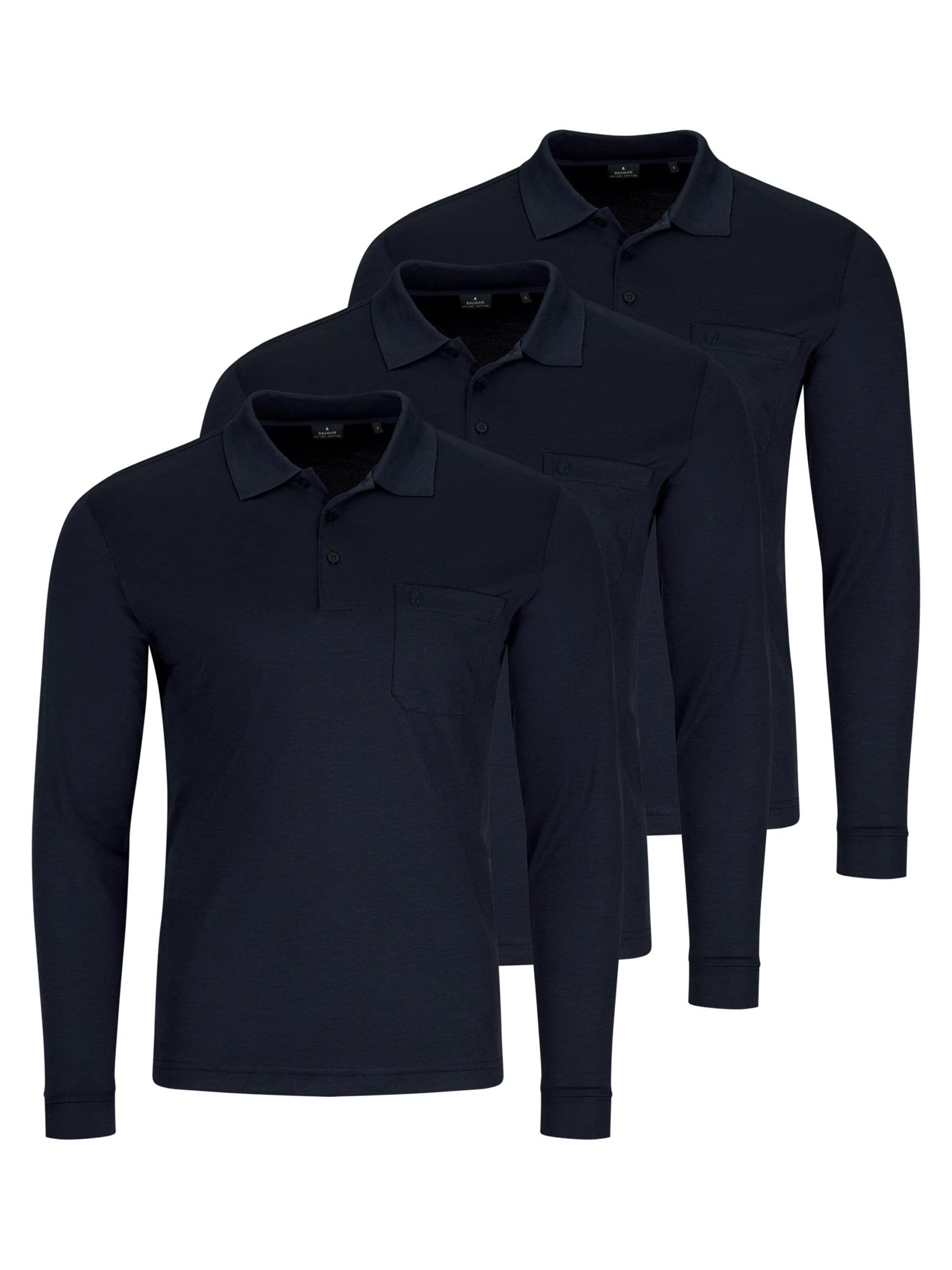 Ragman Shirt 'Basic'‌ in Blau: Vorderseite