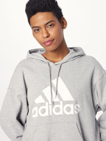 ADIDAS SPORTSWEAR Спортен суитшърт с качулка 'Essentials Big Logo French Terry' в сиво