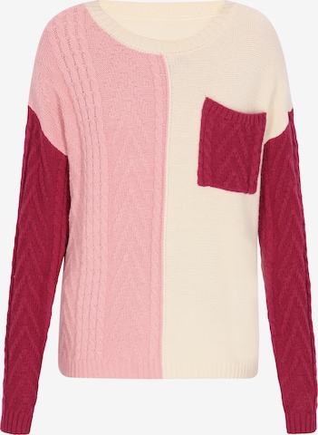 swirly Pulover 'Back To School' | roza barva: sprednja stran