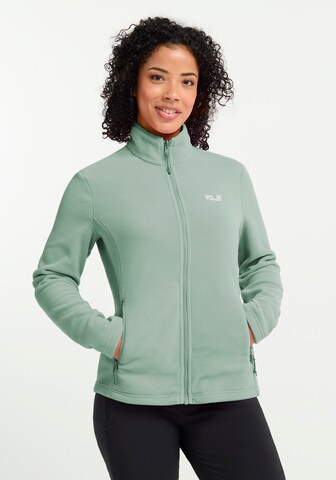JACK WOLFSKIN Athletic Fleece Jacket in Green: front