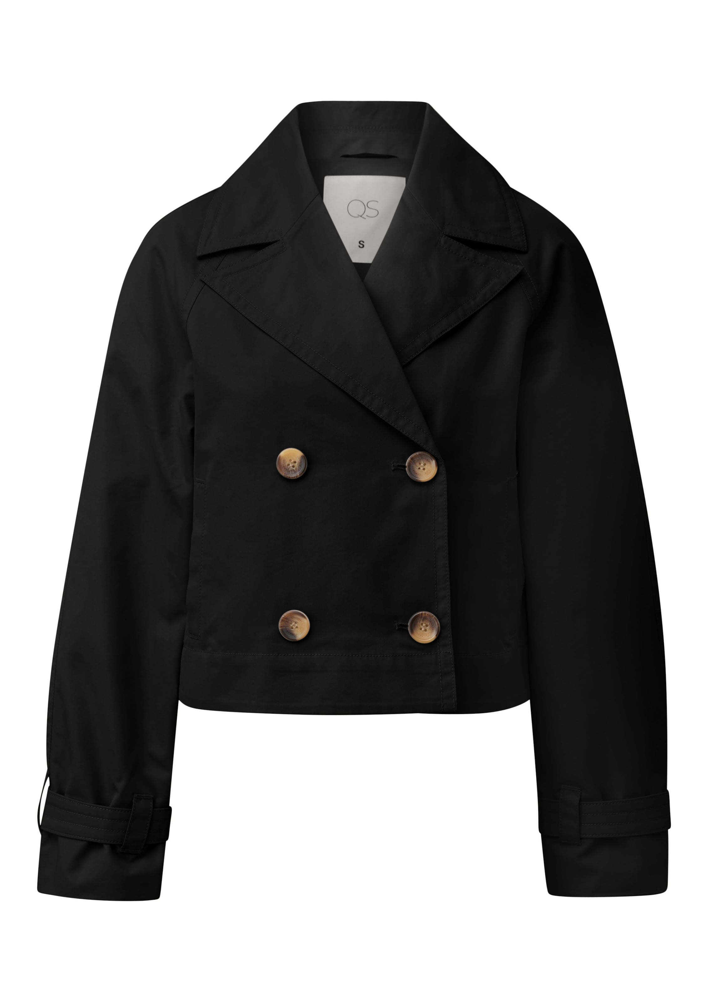 QS Between-season jacket in Black: front