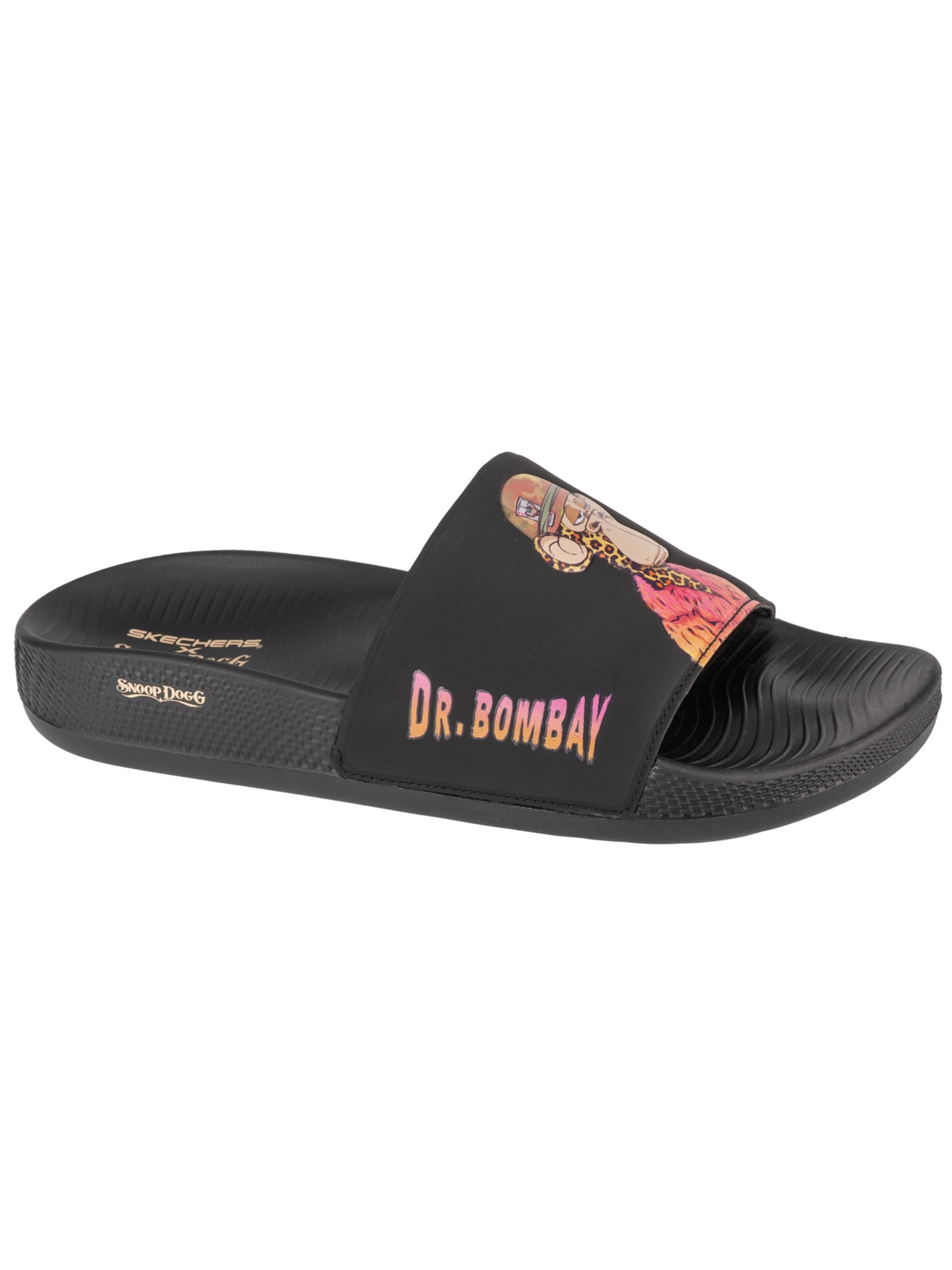 SKECHERS Beach & Pool Shoes 'Skechers Snoop Dogg Hyper Slide - Dr. Bombay' in Black: front
