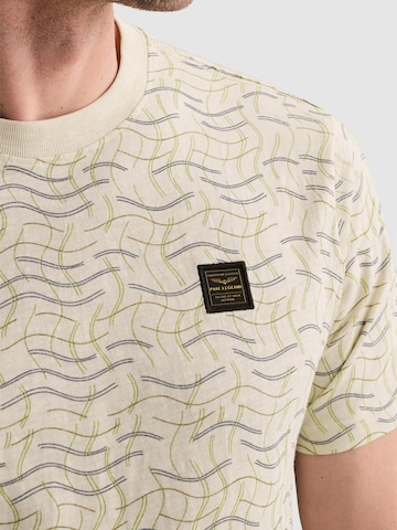 PME Legend Paita 'PME LEGEND - T-shirt in slub jersey with allover print and badge' värissä beige