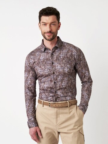 Coupe slim Chemise DESOTO en marron