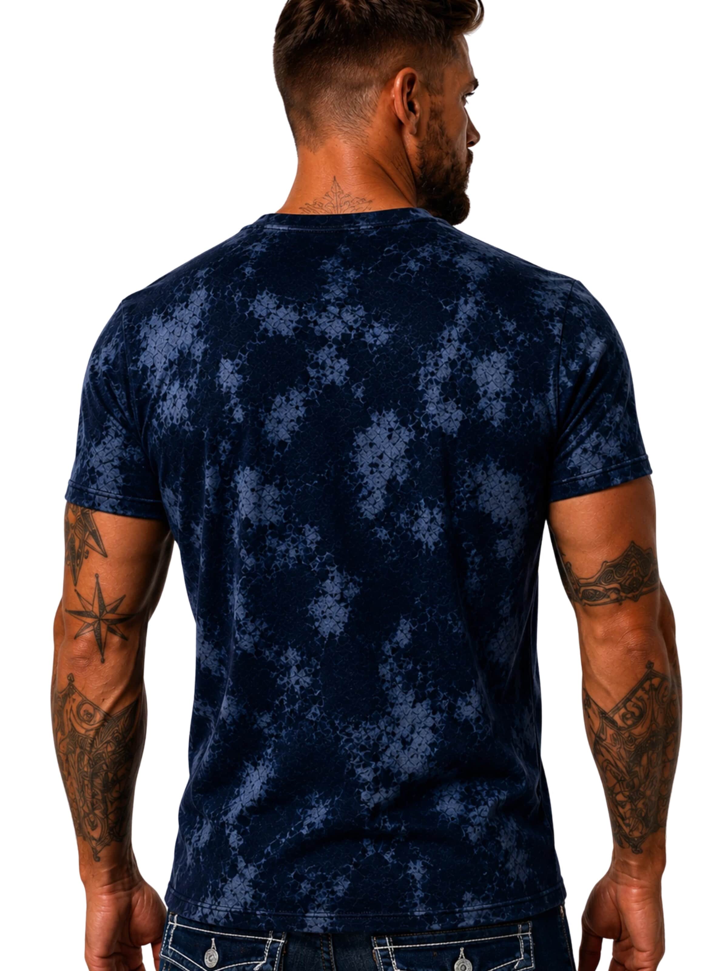 L.Gonline Shirt 'Sailing Batik'‌‌‌‌ in Blau