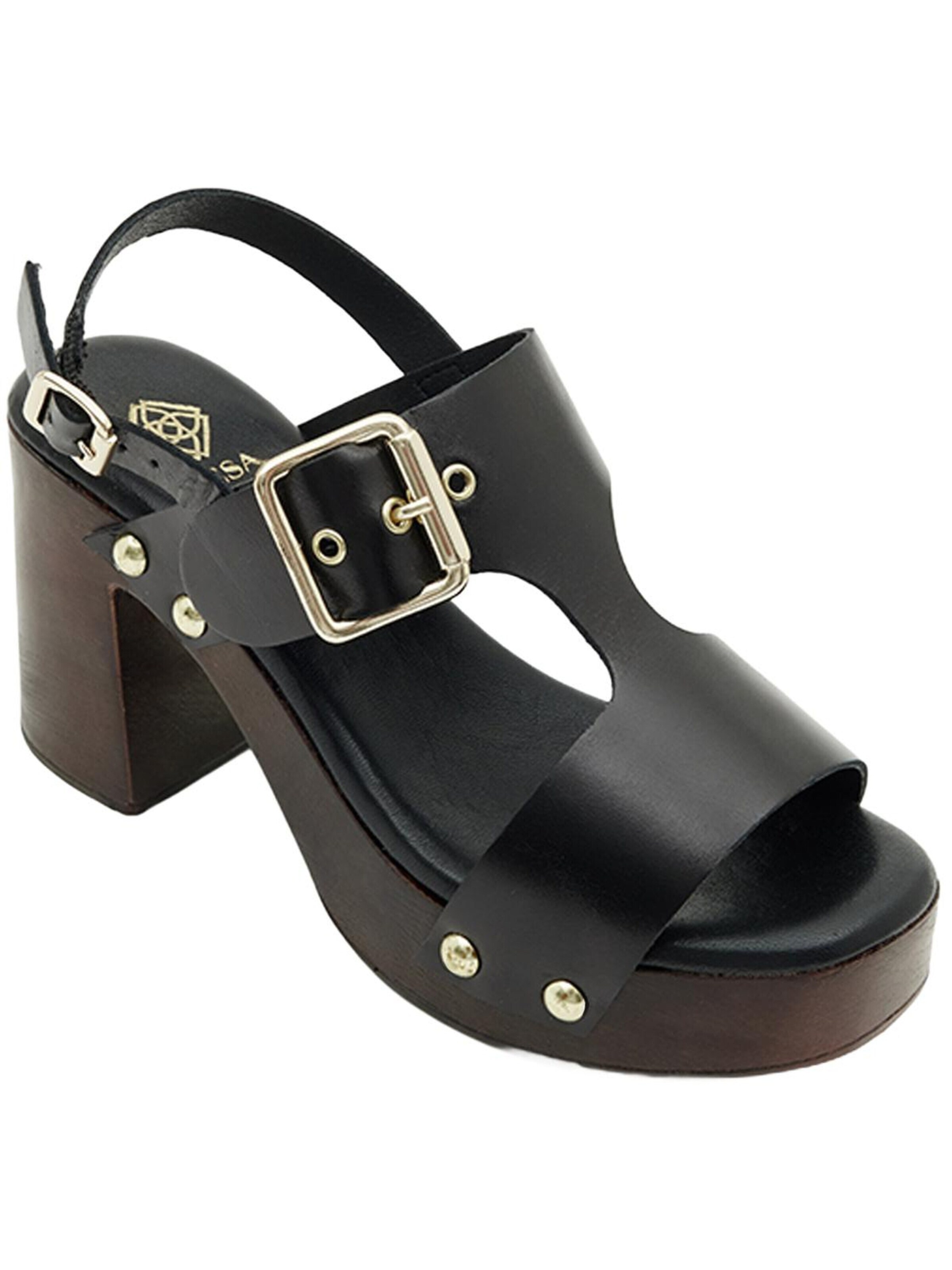 Desa Sandalen met riem 'Plateau-Sandalen' in Zwart
