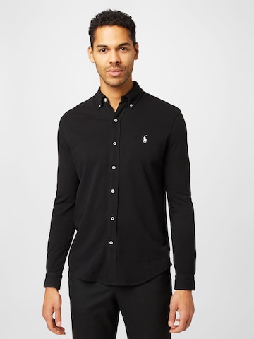 Polo Ralph Lauren Slim Fit Риза в черно: отпред