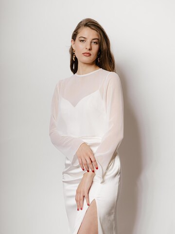 White Cherry Hamburg Blouse 'Bridal' in White