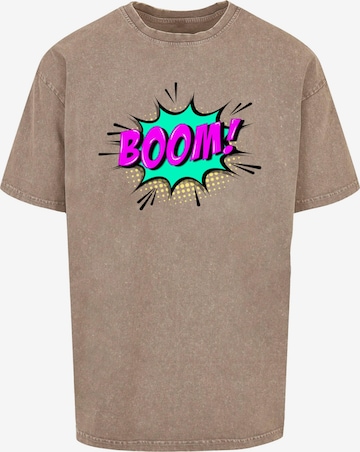 T-Shirt 'Boom Comic' Merchcode en marron : devant