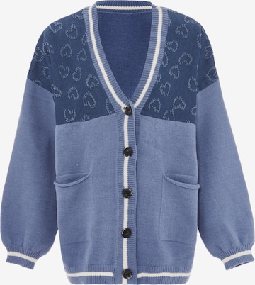 SANIKA - Casaco de malha em azul: frente