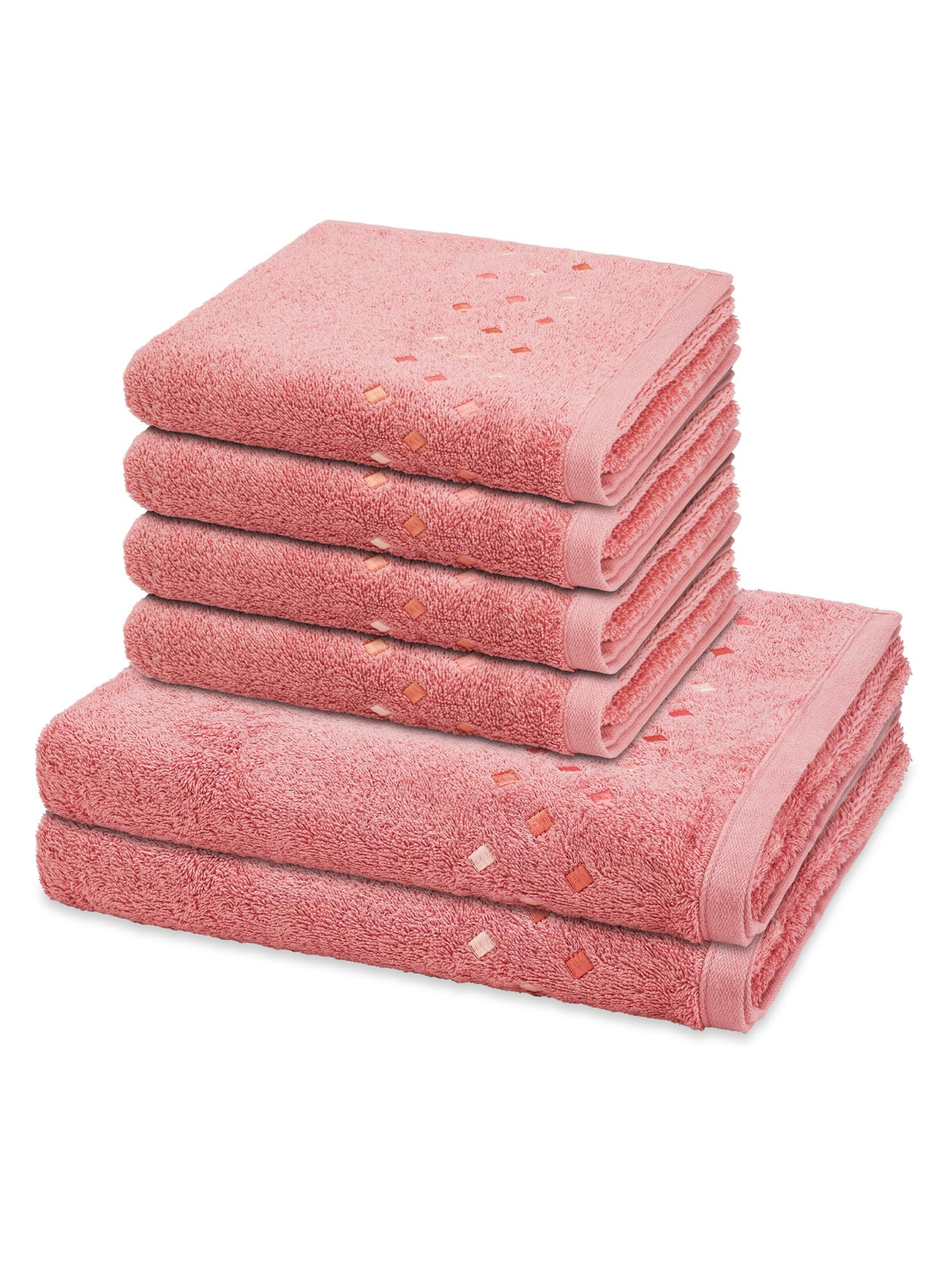 ROSS Handdoek 'Stoneline' in Rood: voorkant