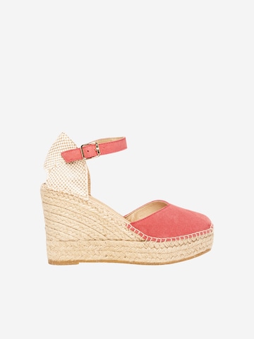 Alhamas - Sandalias con hebilla 'Alpargata Cuña 10 cm' en rosa: frente