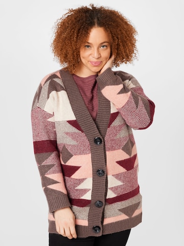 ONLY Carmakoma Knit Cardigan in Mixed colors: front