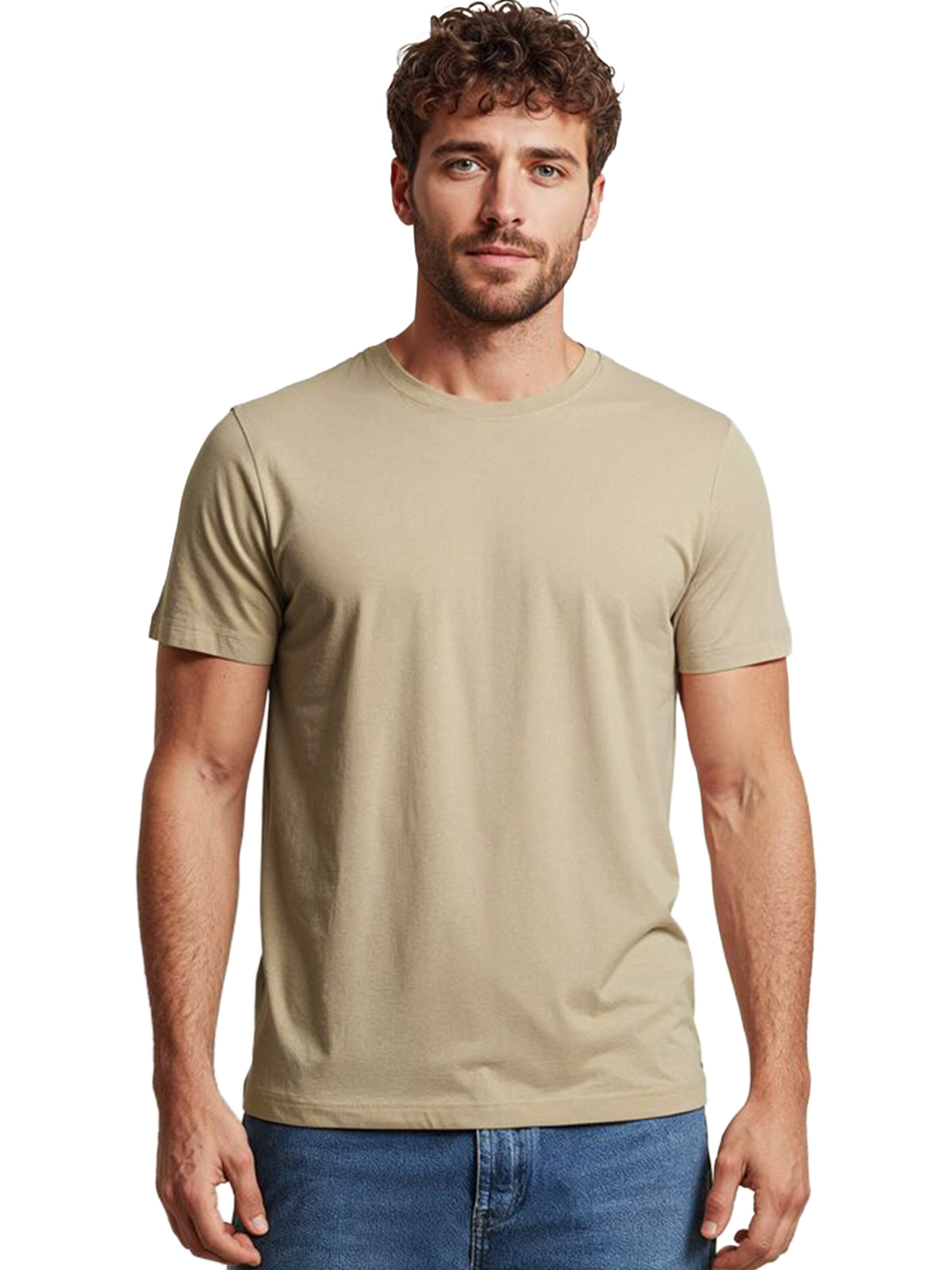 UNTAGGED MOVEMENT Shirt 'Regular Fit' in Beige